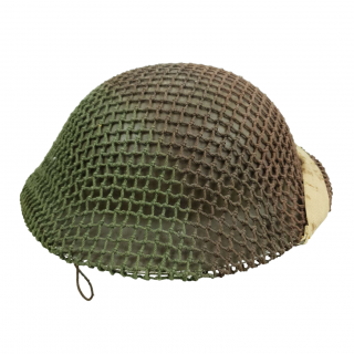 Canadian Mk2 Helmet With Three Tone Camouflage Netting